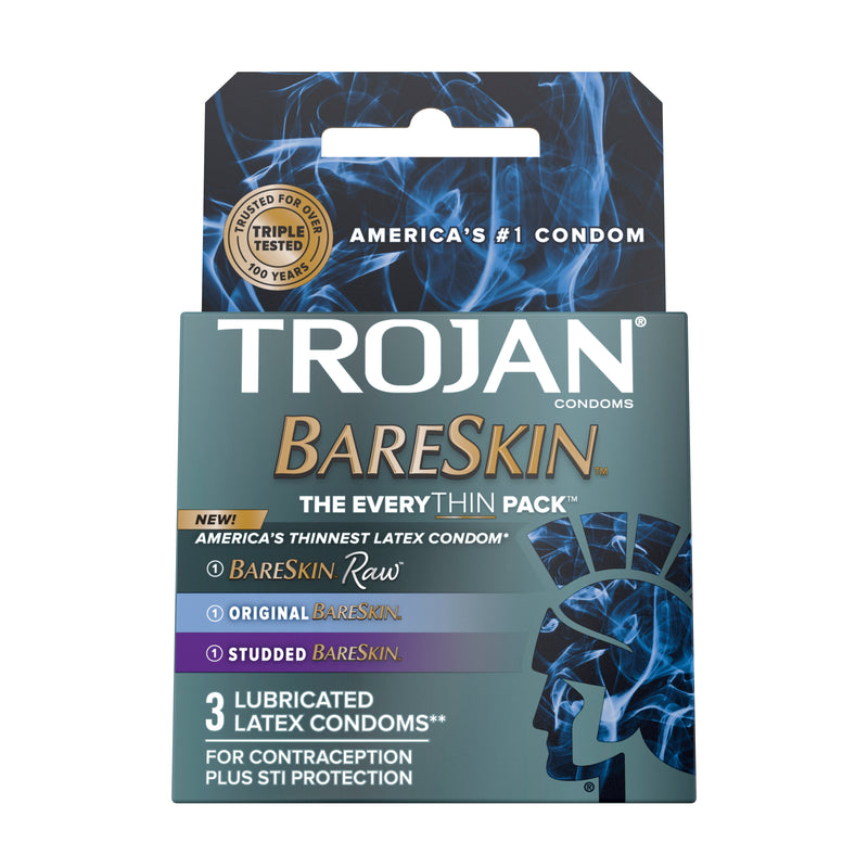 Trojan Bareskin Everythin Lubricated Latex Condoms Assorted 3-Pack