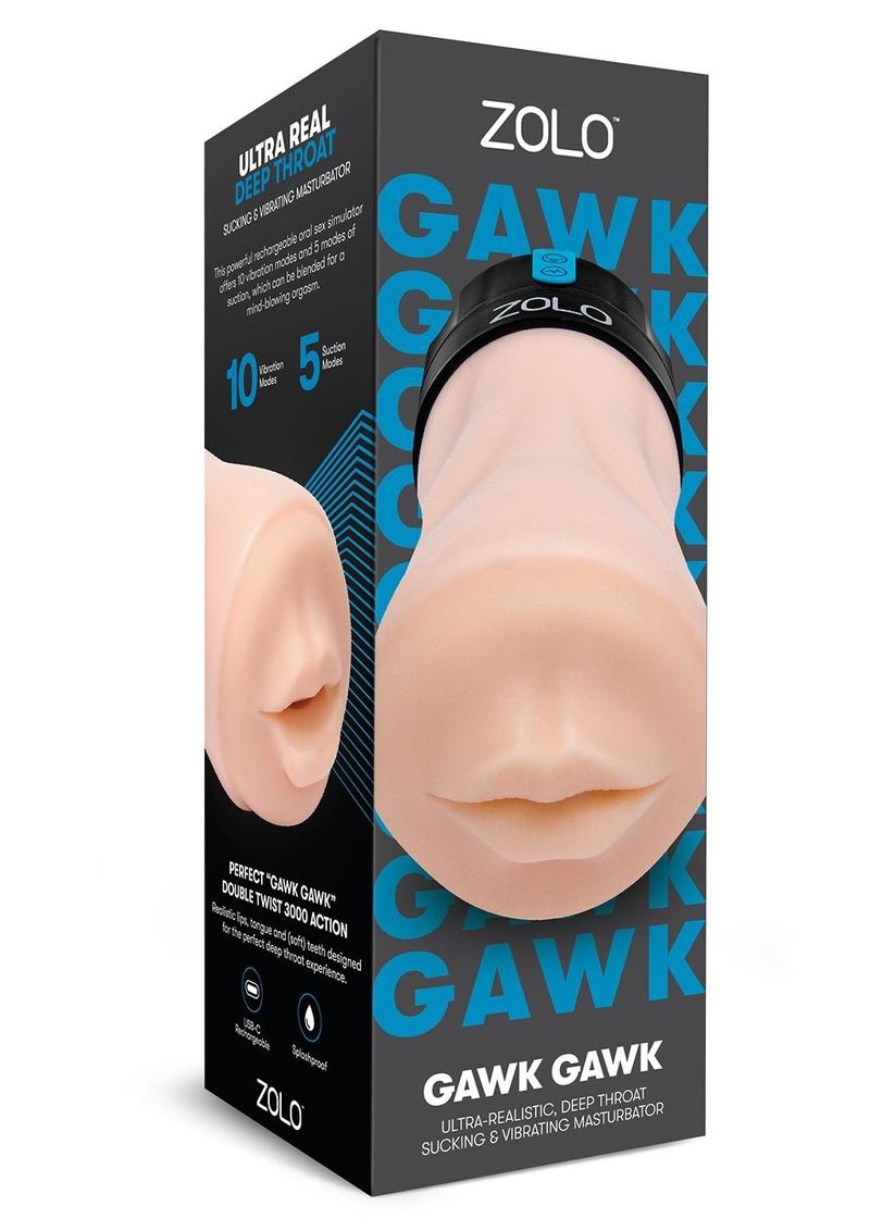 Zolo Gawk Gawk Rechargeable Silicone Vibrating Deep Throat Blowbot Masturbator