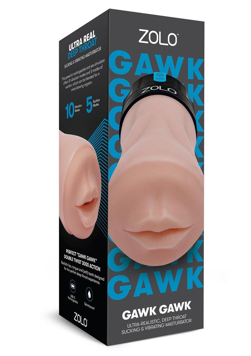 Zolo Gawk Gawk Rechargeable Silicone Vibrating Deep Throat Blowbot Masturbator