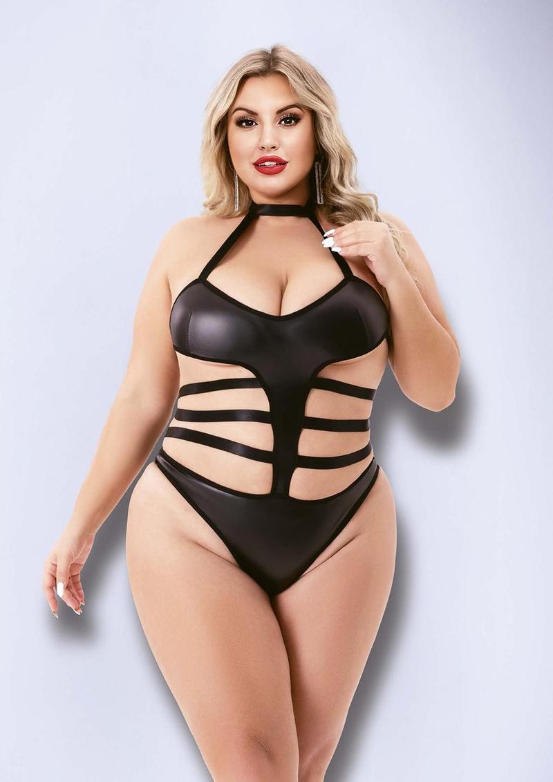 HALTER TOP WETLOOK TEDDY