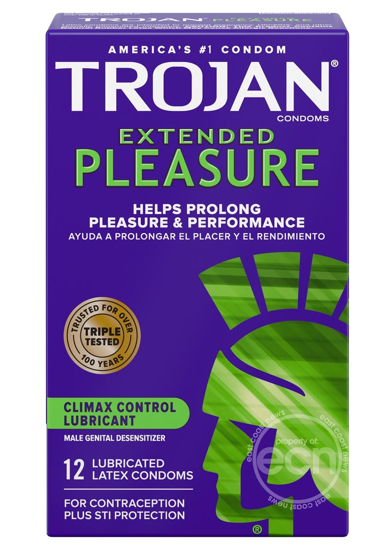 Trojan Condom Pleasures Extended Climax Control Lubricant 12 Pack