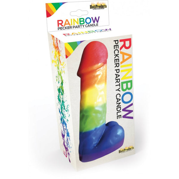 Rainbow Pecker Party Candle 7.5 Inch