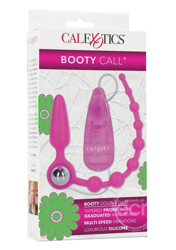 Booty Call Booty Double Dare Silicone Vibrating Butt Plug with Anal Beads