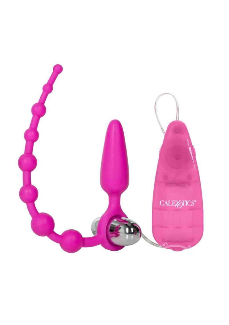 Booty Call Booty Double Dare Silicone Vibrating Butt Plug with Anal Beads