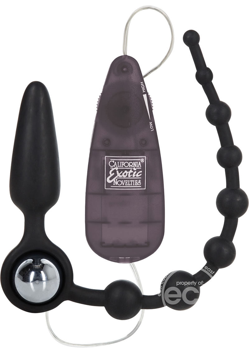 Booty Call Booty Double Dare Silicone Vibrating Butt Plug with Anal Beads