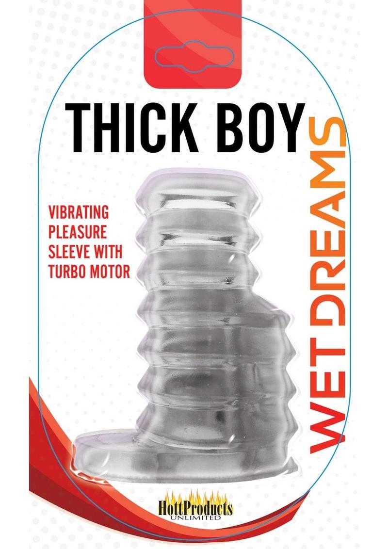 Thick Boy Vibrating Pleasure Sleeve with Turbo Motor Waterproof