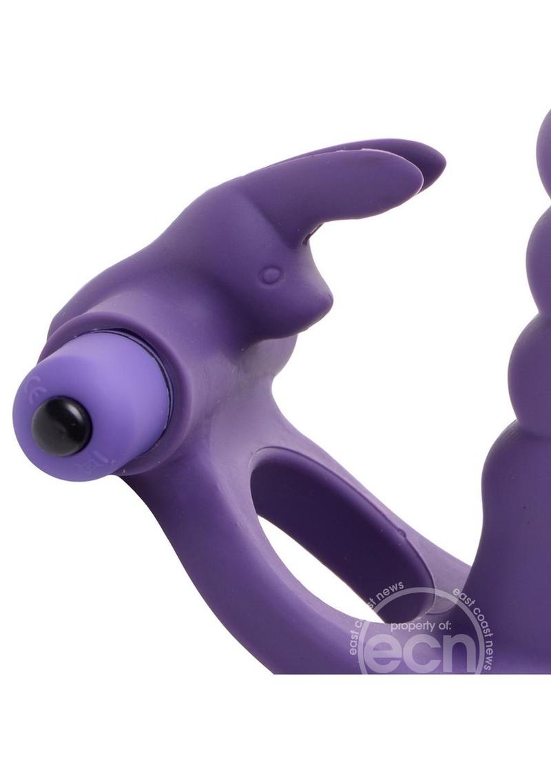 Frisky Double Delight Dual Penetration Vibrating Rabbit C-Ring