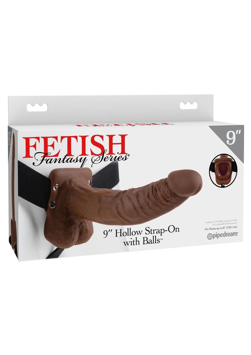 Fetish Fantasy Series Hollow Strap-On Dildo with Balls and Stretchy Harness 9in