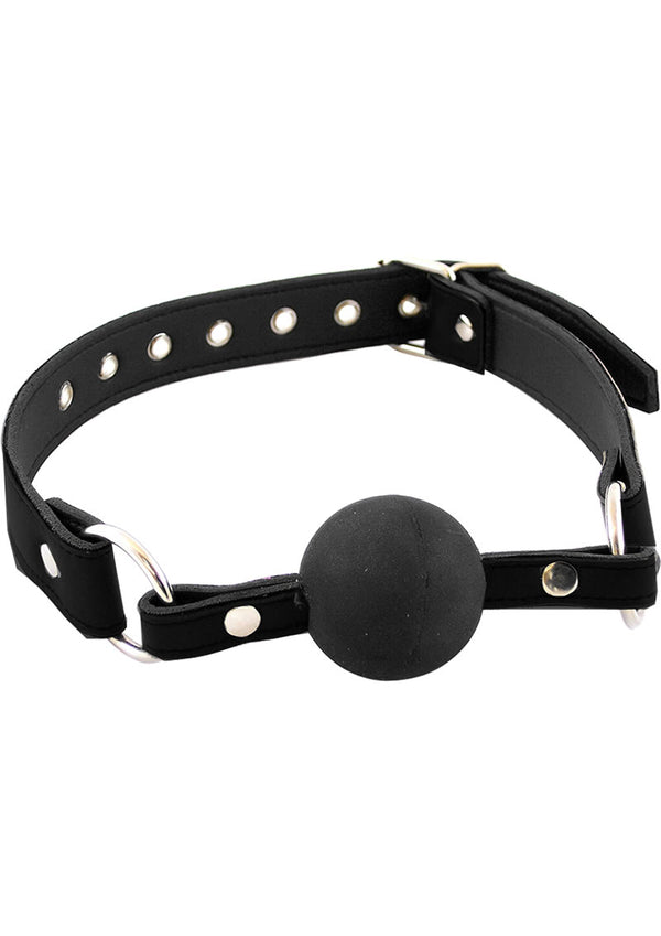 Rouge Fetish Play Black Leather Adjustable Ball Gag