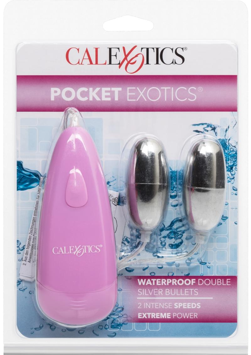 Pocket Exotics Double Silver Bullets with Wired Remote Control