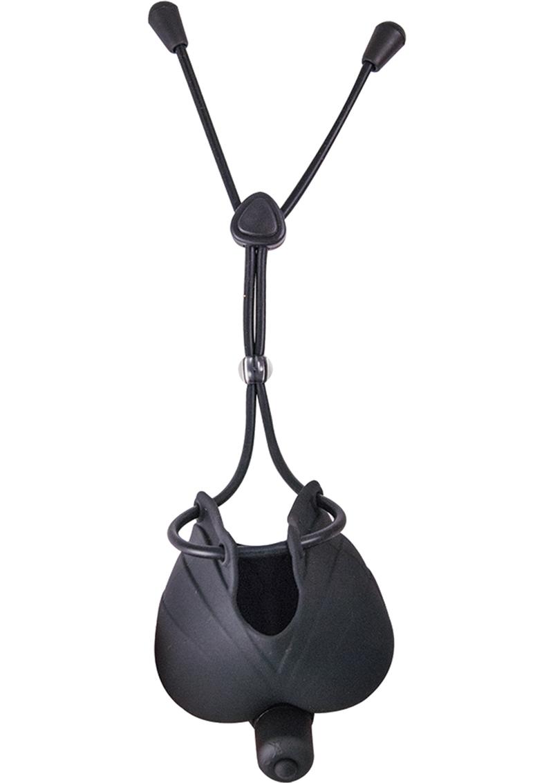 My Cock Ring Vibrating Scrotum Pouch and Cinch Silicone Cock Tie