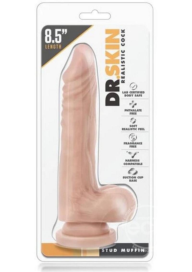 Dr. Skin Stud Muffin Dildo with Balls 8.5in