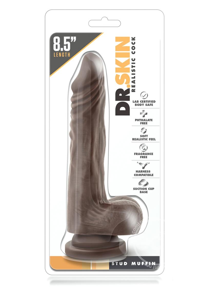 Dr. Skin Stud Muffin Dildo with Balls 8.5in