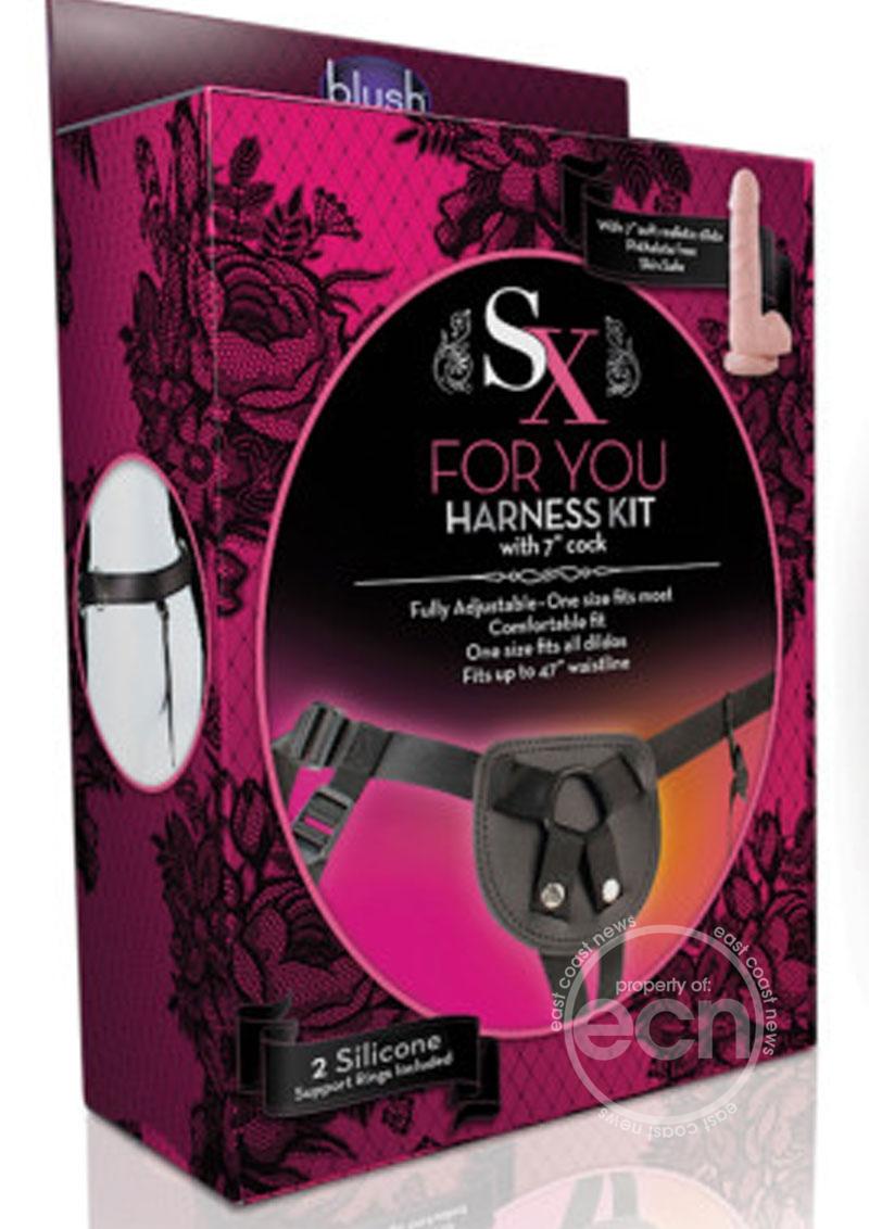 SX For You Harness Kit with Silicone Dildo 7in