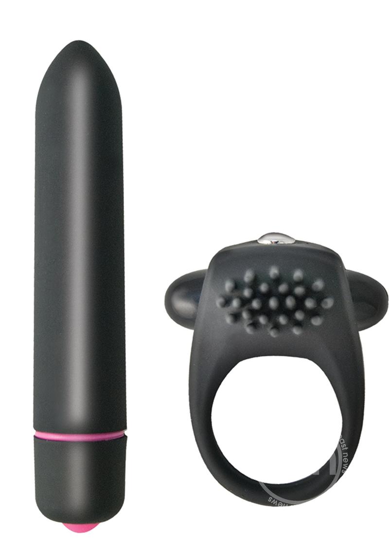 Intense Silicone Vibrating Cock Ring & Bullet Set