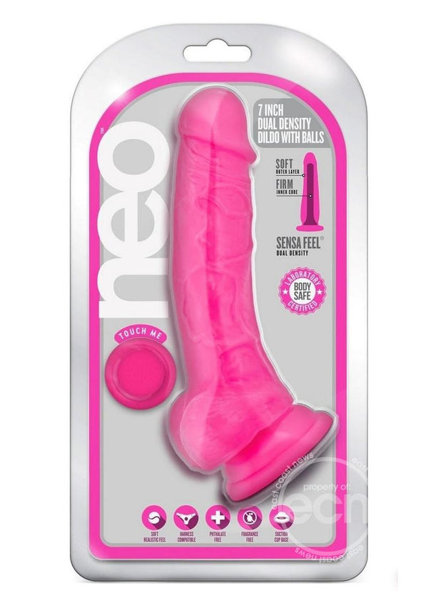 Neo Dual Density Dildo with Balls 7in