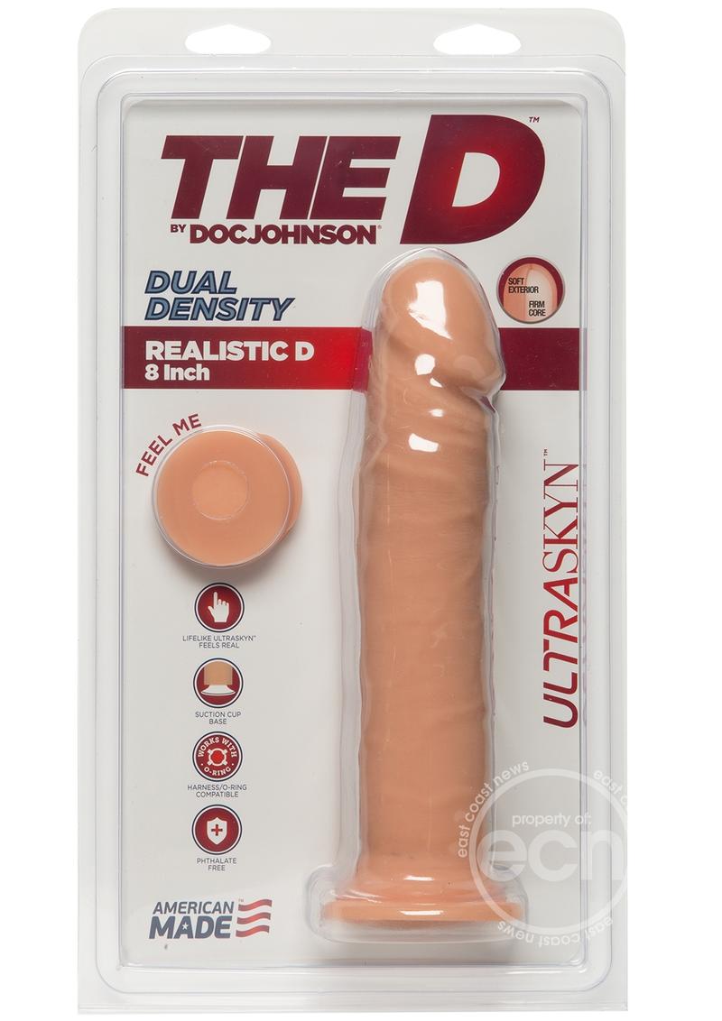 The D Realistic D Ultraskyn Dildo 8in