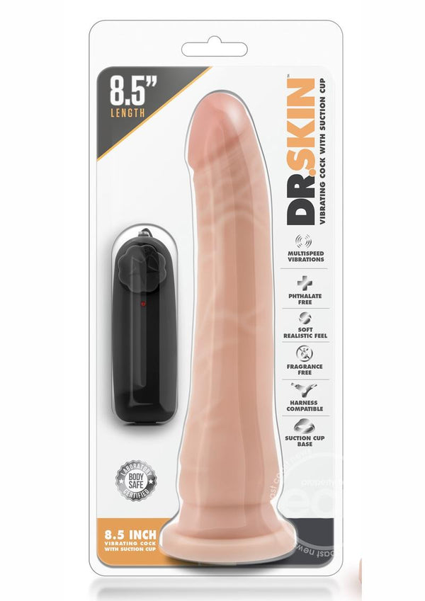 Dr. Skin Silver Collection Vibrating Dildo with Suction Cup 8.5in