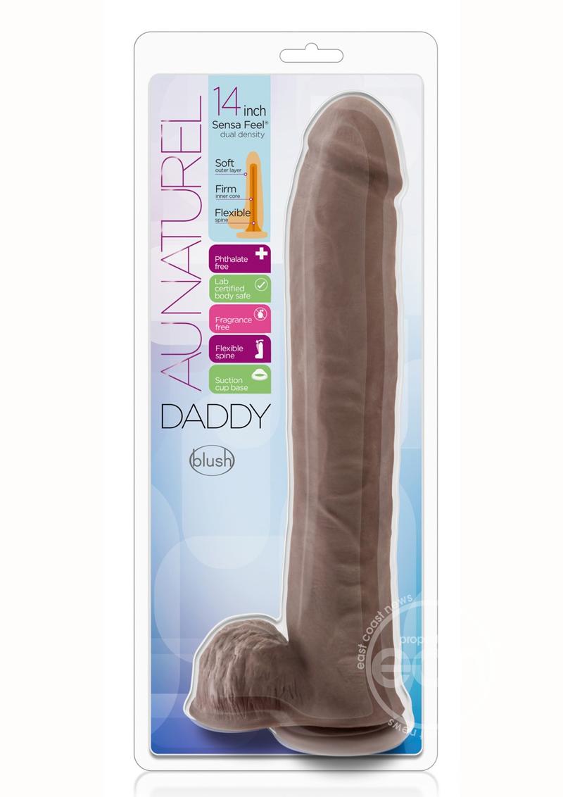 Au Naturel Daddy Sensa Feel Dual Density Dildo with Balls 14in