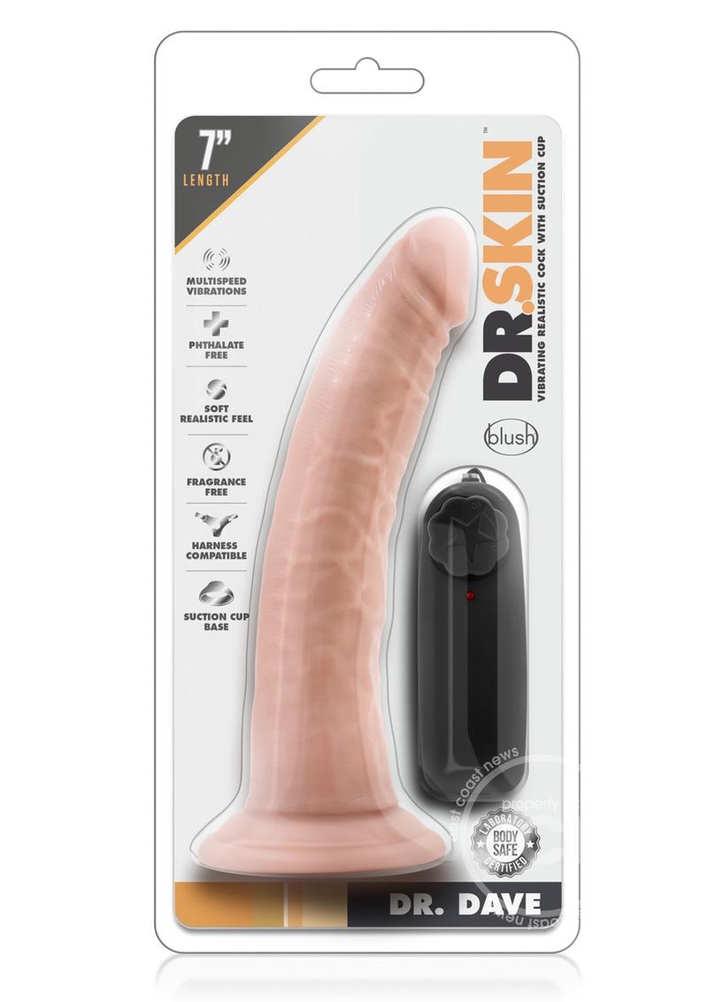 Dr. Skin Silver Collection Dr. Dave Vibrating Dildo with Suction Cup 7in