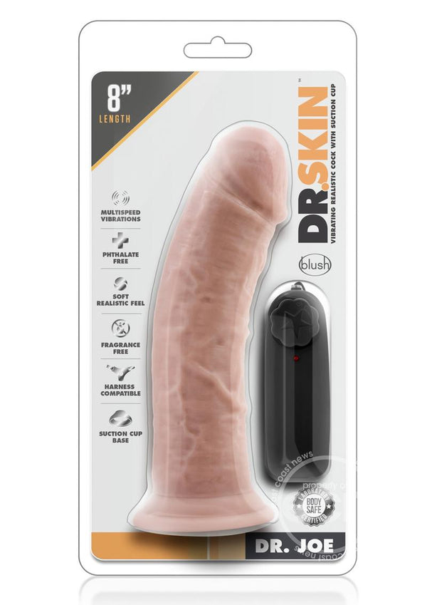 Dr. Skin Silver Collection Dr. Joe Vibrating Dildo with Remote Control 8in