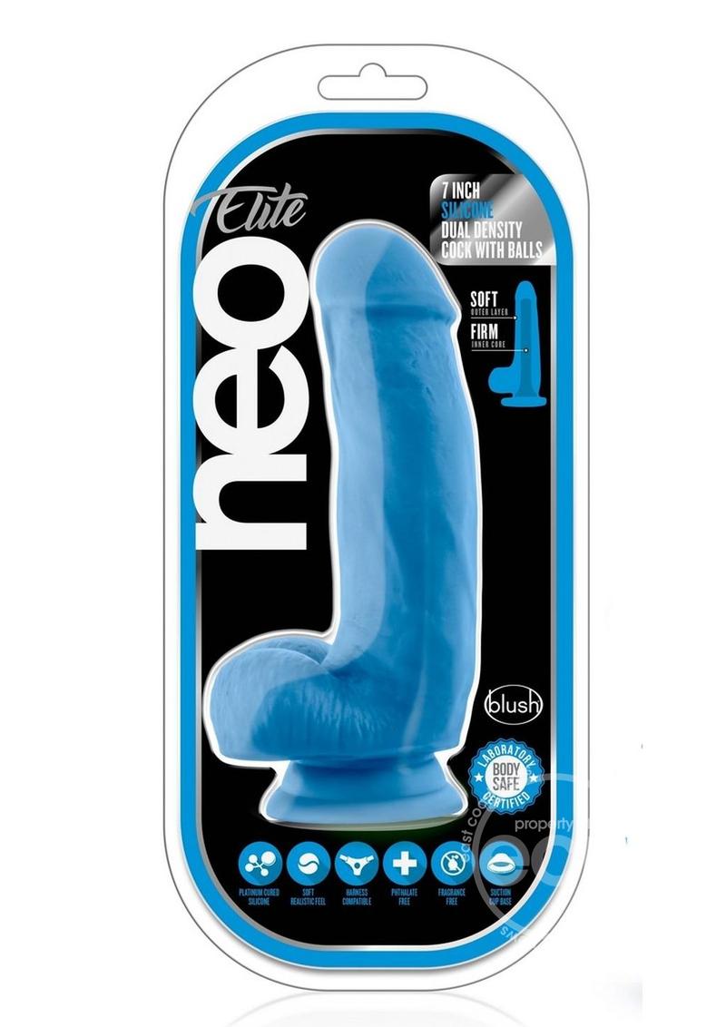 Neo Elite Silicone Dual Density Cock with Balls 7.5in