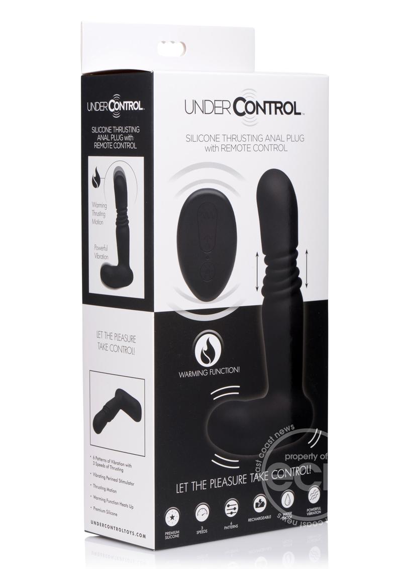 Under Control Rechargeable Silicone Thrusting Anal Plug with Remote Control