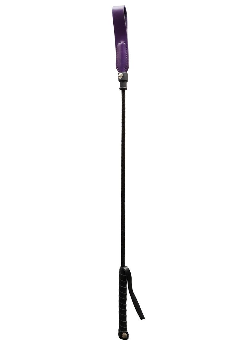 Rouge Leather Short Riding Crop with Slim Tip