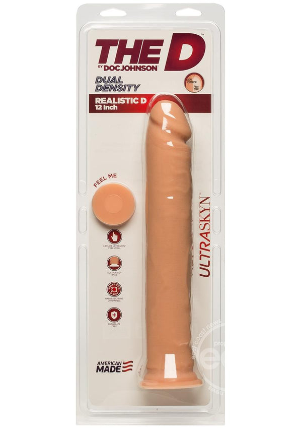 The D Realistic D Ultraskyn Dildo 12in