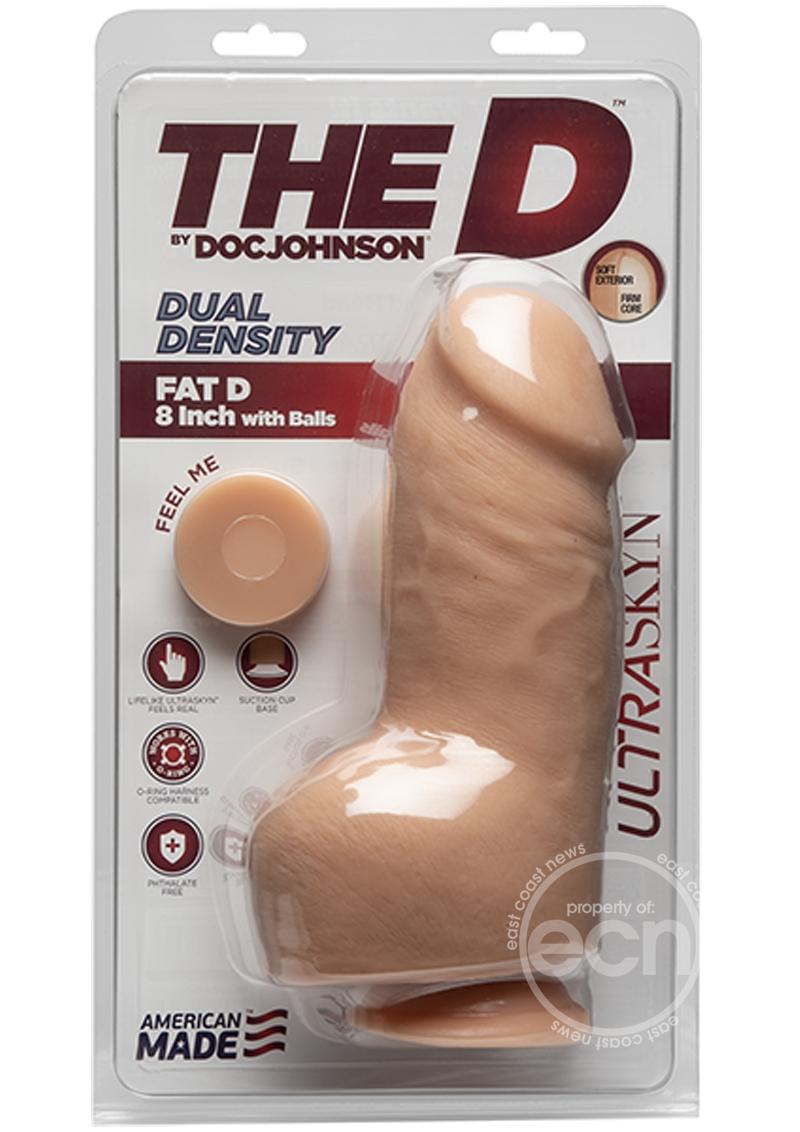 The D Fat D Ultraskyn Dildo with Balls 8in