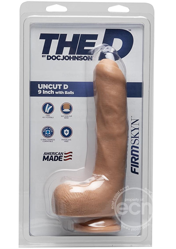 The D Uncut D Firmskyn Dildo with Balls 9in