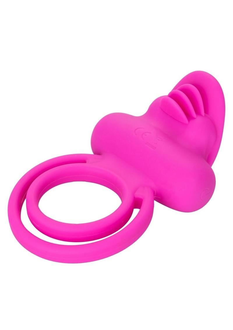 Silicone Rechargeable Dual Clit Flicker Vibrating Cockring