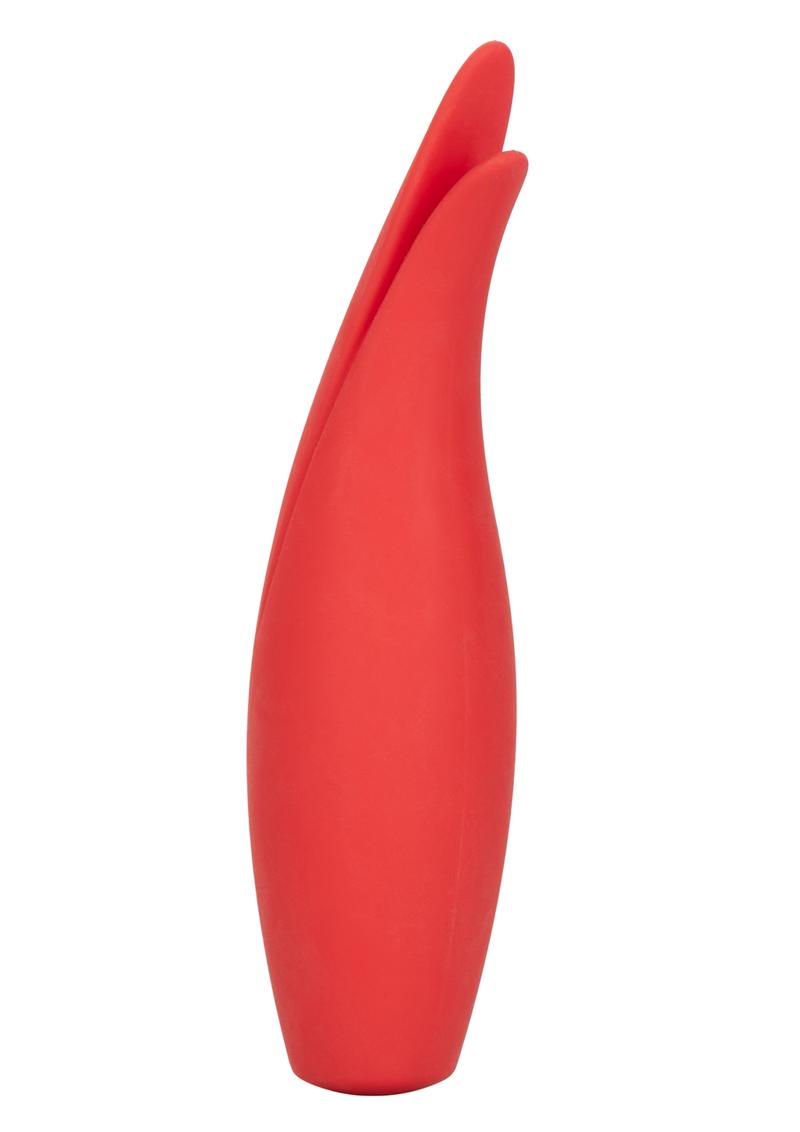 Red Hot Sizzle Rechargeable Silicone Vibrator with Clitoral Stimulation