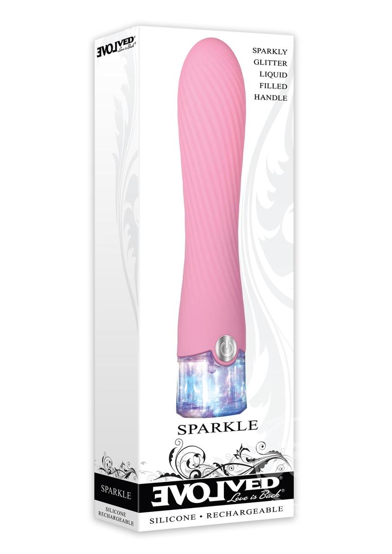 Evolved Sparkle Rechargeable Silicone Vibrator with Glitter Handle