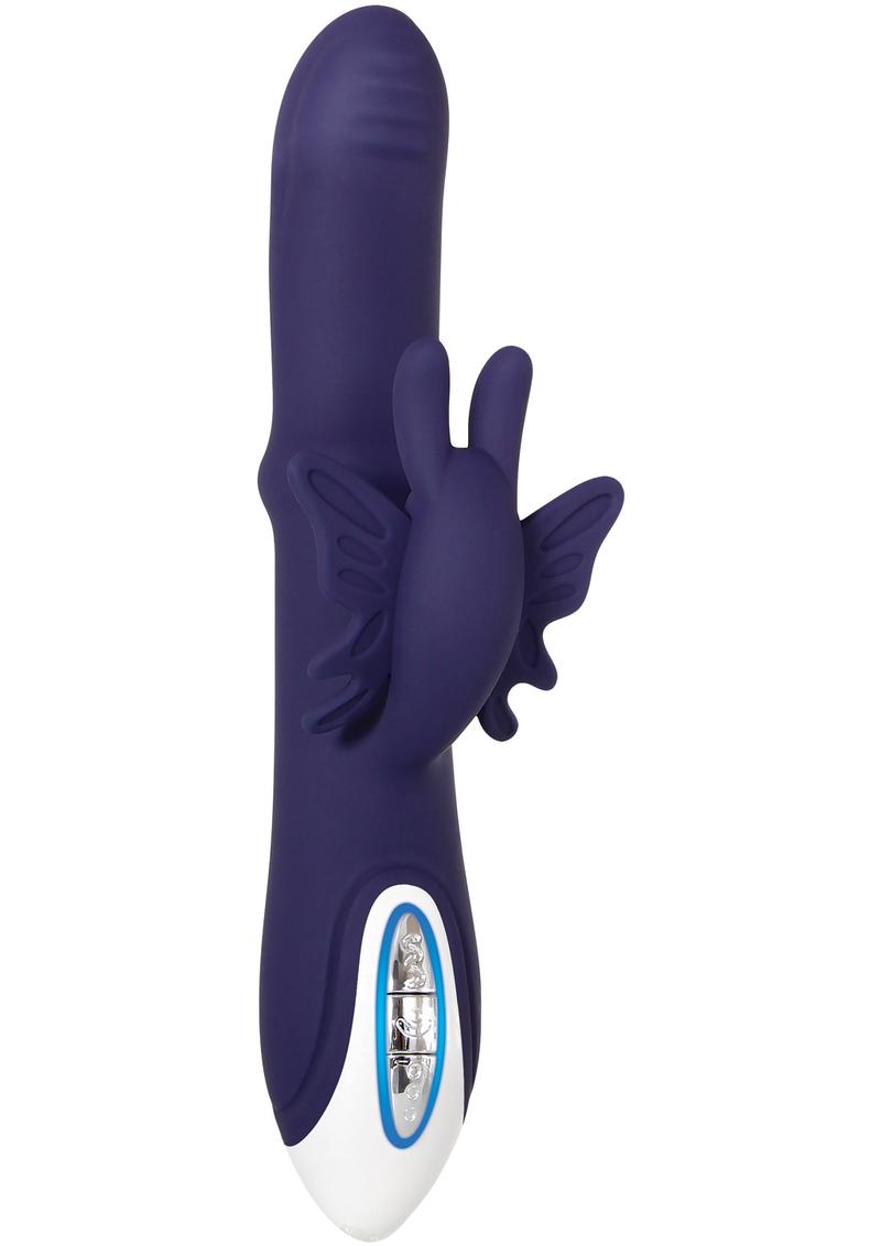 Evolved Put A Ring On It Rechargeable Silicone Vibrator with Sliding Shaft Ring