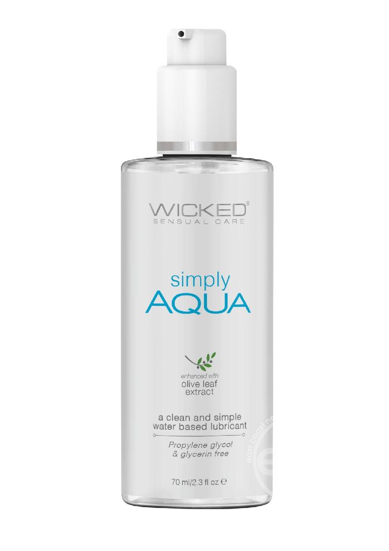 Wicked Simply Aqua Water Based Lubricant with Olive Leaf Extract