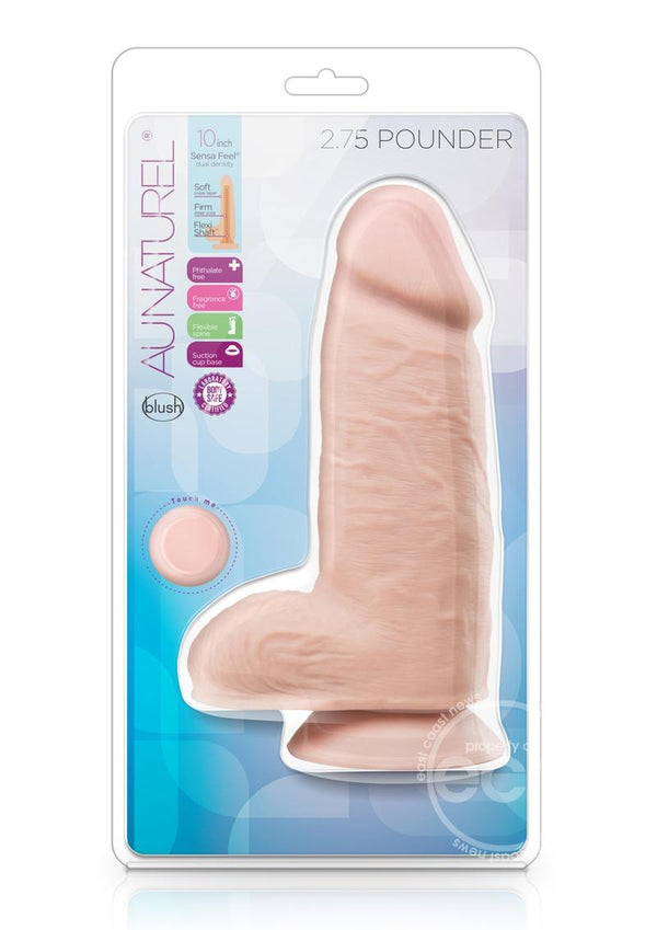 Au Naturel Pounder Dildo with Suction Cup 10in