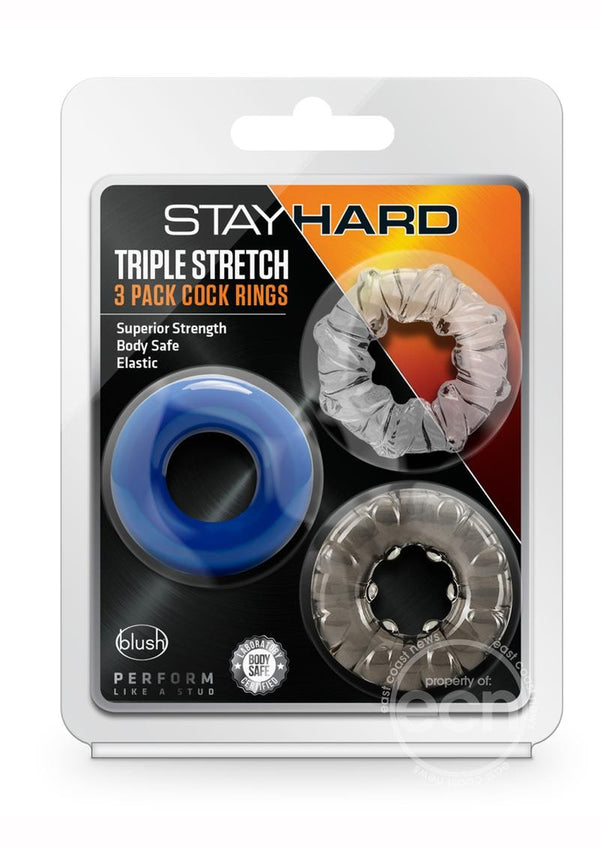 Stay Hard Triple Stretch Cock Rings (3 Pack)