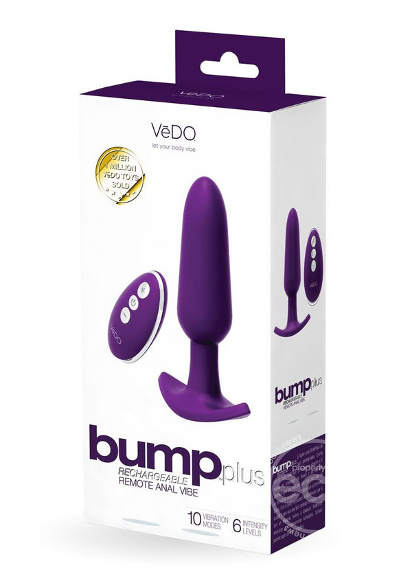 VeDO Bump Plus Rechargeable Silicone Anal Vibrator with Remote Control