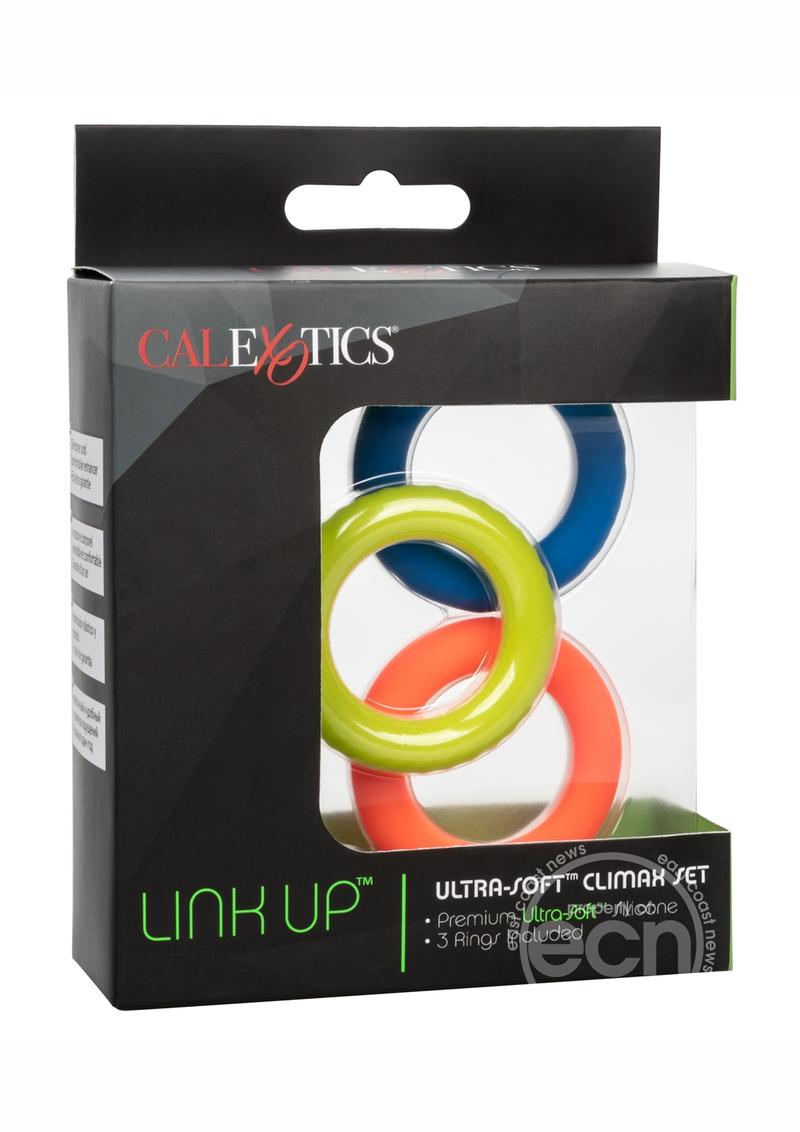 Link Up Ultra Soft Climax Silicone Cock Ring Set (3 Pieces)