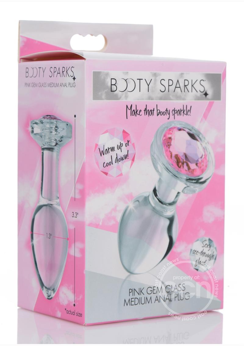 Booty Sparks Pink Gem Glass Anal Plug