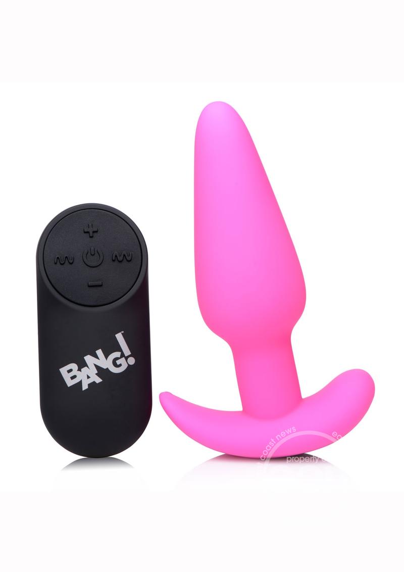 Bang! 21x Vibrating Silicone Rechargeable Butt Plug with Remote Control