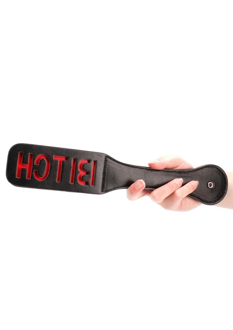 Ouch! Leather Paddle "Bitch"