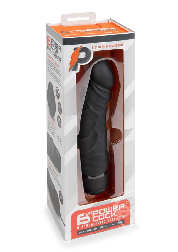 Powercocks Silicone Rechargeable Realistic Vibrator 6.5in