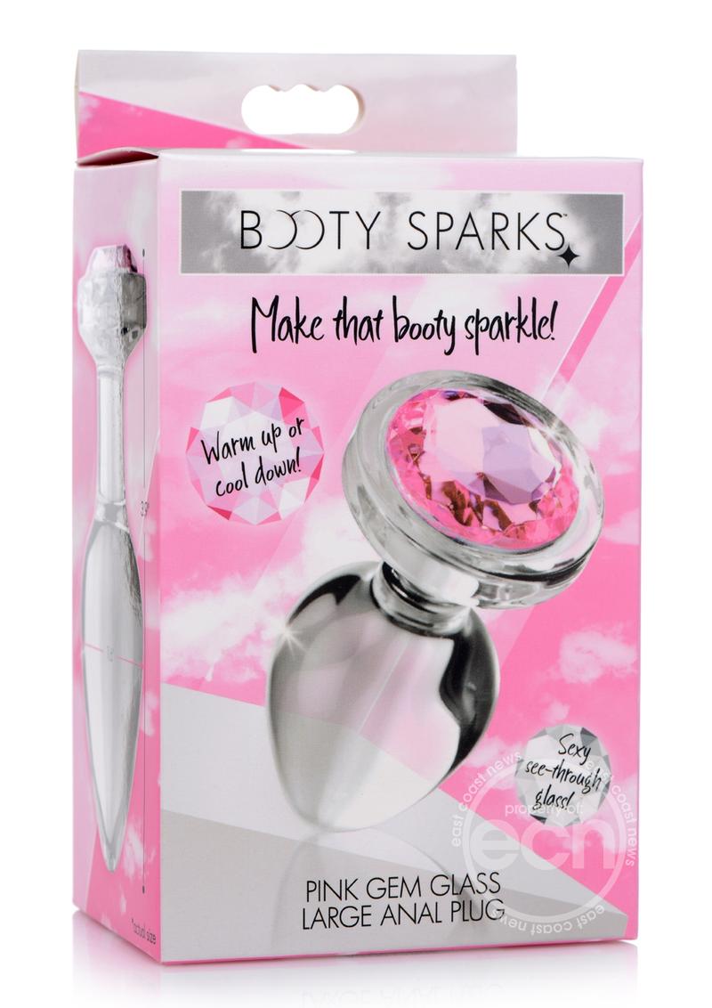 Booty Sparks Pink Gem Glass Anal Plug