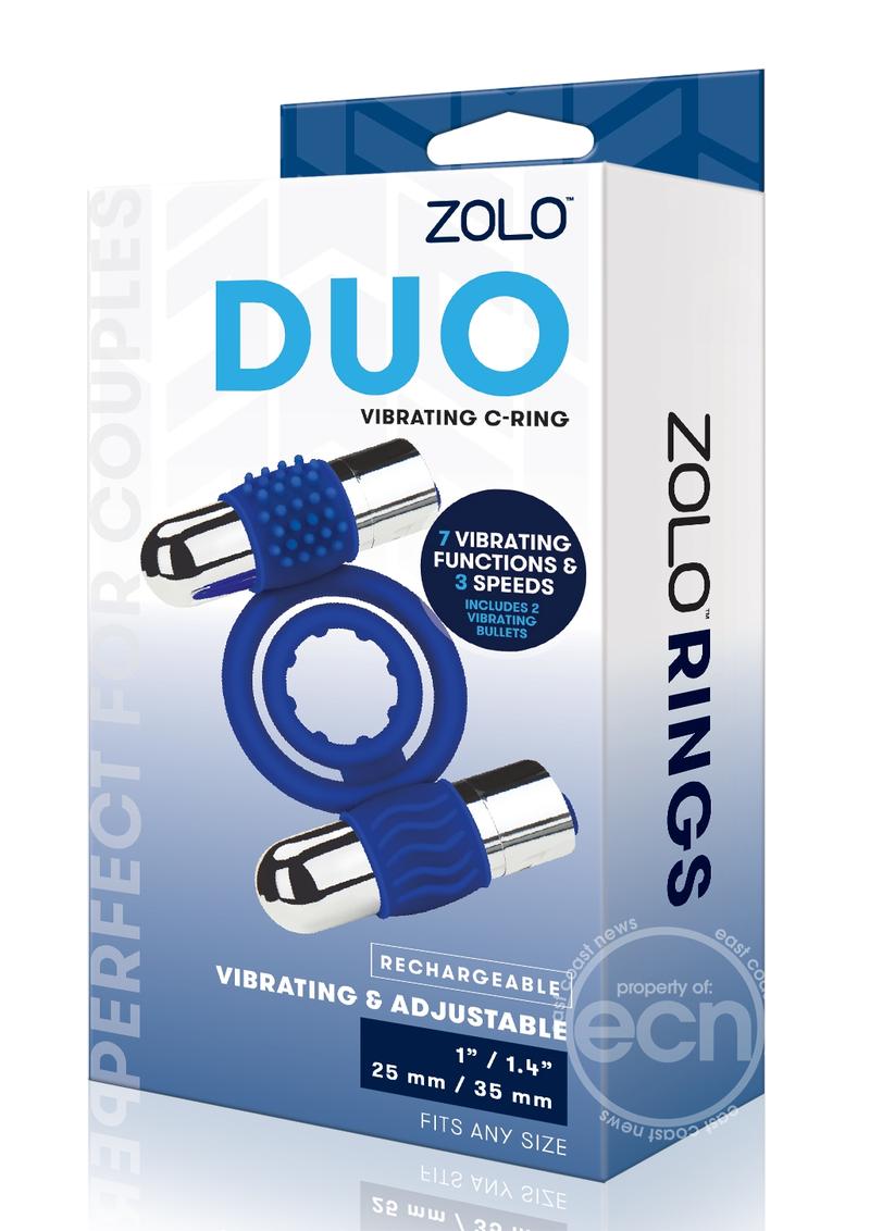 ZOLO Rechargeable Duo Vibrating Silicone Cock Ring