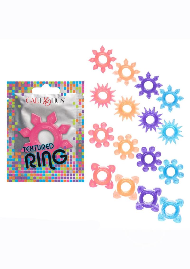 Foil Pack Textured Cock Ring Assorted Colors