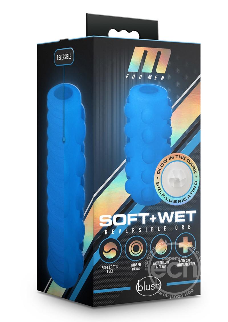 M for Men Soft and Wet Glow In The Dark Reversible Orb Masturbator