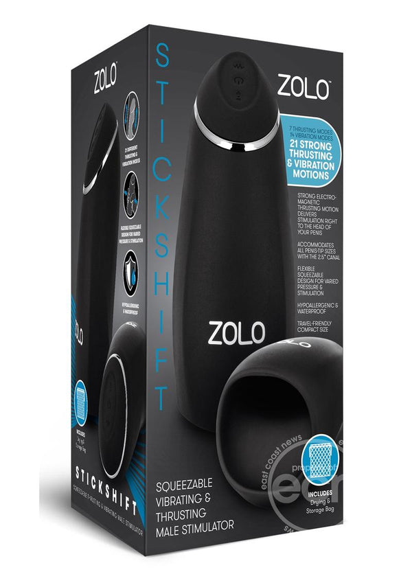 ZOLO Stickshift Squeezable Vibrating & Thrusting Rechargeable Male Stimulator