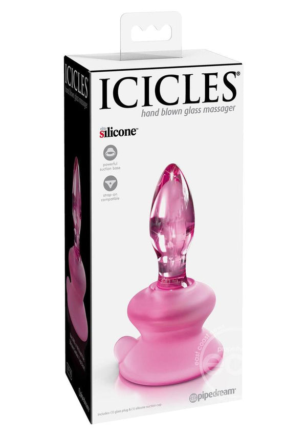 Icicles No. 90 Glass Anal Plug with Bendable Silicone Suction Cup